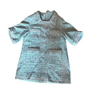 Chanel Mint Green Tweed Oversized Mini Dress FR 36 Fits up to US 12 Runway